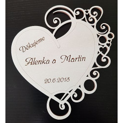 Dřevěné srdce s textem 15 cm